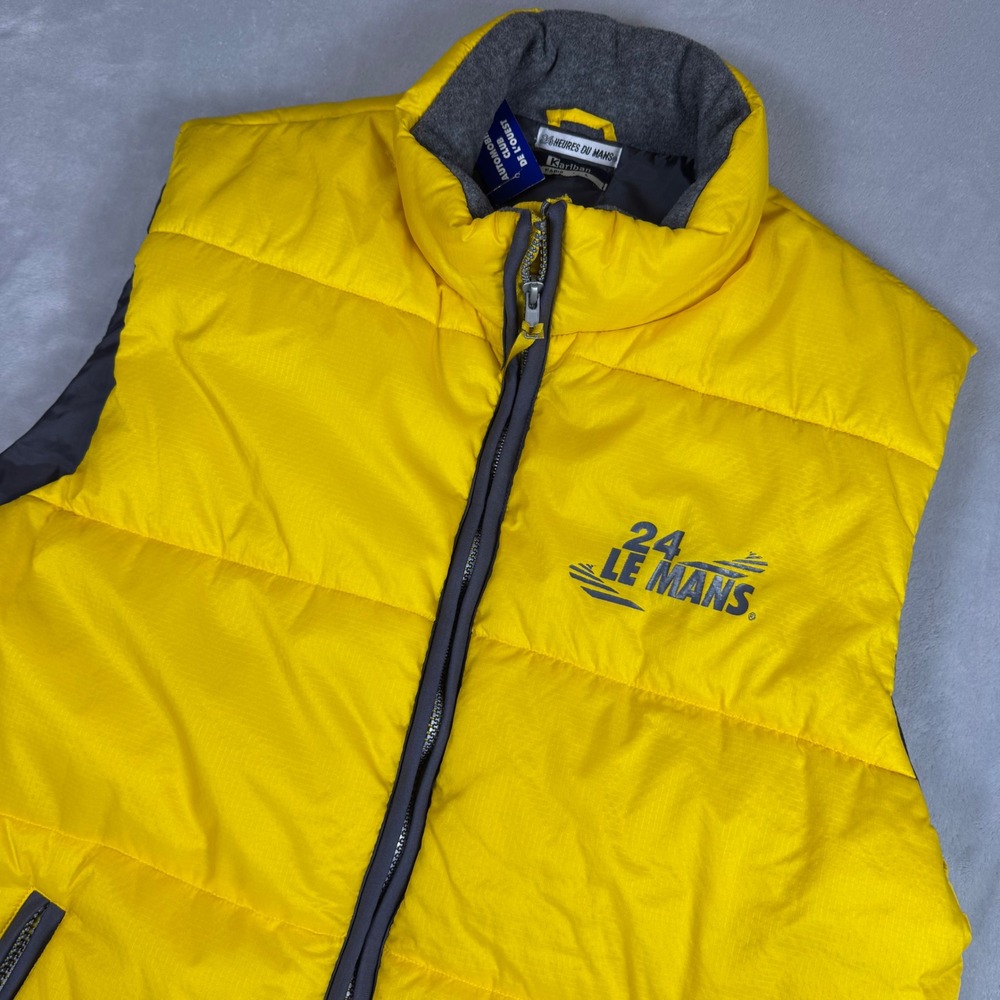 Lemans Racing Puffer Vest Mens L Yellow 24 Heures Du Mans Fabio Kariban NWT